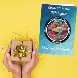 Cartão Marco Personalizado de Recuperação de Sobriedade -