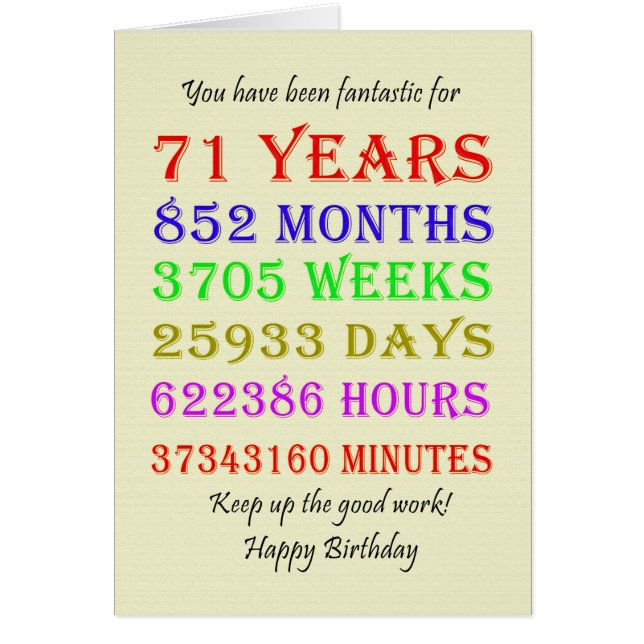 Cartão Marcos de Aniversário da rua 71 (Frente)