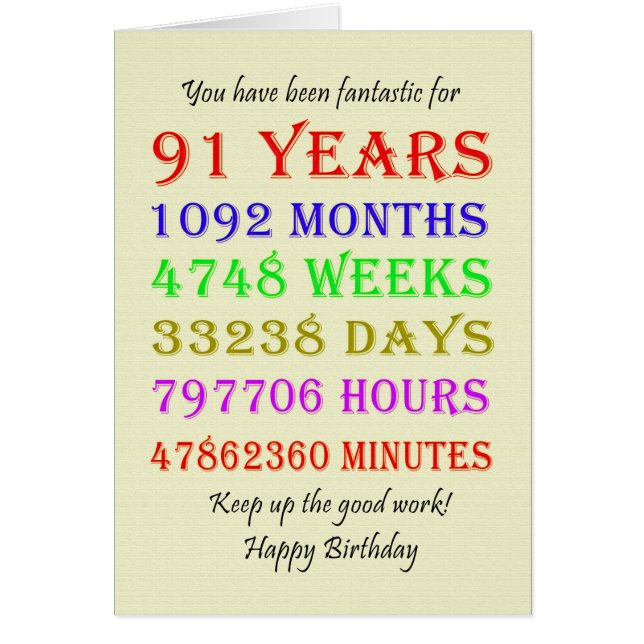 Cartão Marcos de Aniversário da rua 91 (Frente)