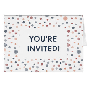 Cartão Marcus Confetti Watercolor Dots Aniversário Conite