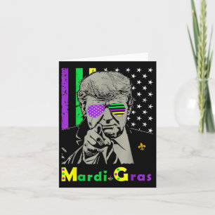 Cartão Mardi Gras Costume Donald Trump Nos Bandeira Engra