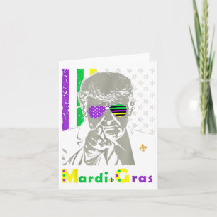 Cartão Mardi Gras Costume Donald Trump Nos Bandeira Engra