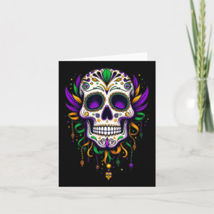 Cartão Mardi Gras Costume Sugar Skull Carnaval Nova Orlea