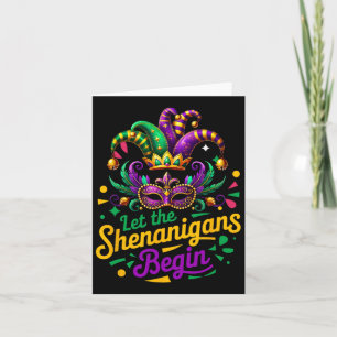 Cartão Mardi Gras Deixou Os Shenanigans Começar Homens Mu