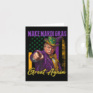 Cartão Mardi Gras Donald Trump Funny Mardi Gras Americano