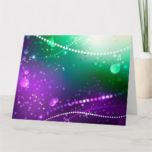 Cartão Mardi Gras Festivo Purple Background