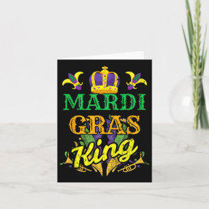 Cartão Mardi Gras King Men Figurino Gift Mardi Gr