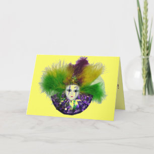 Cartão Mardi Gras Mask Card