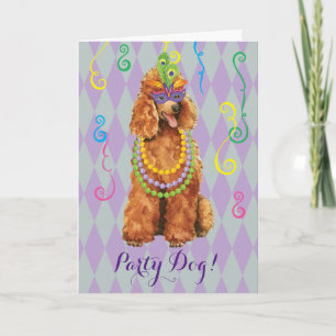 Cartão Mardi Gras Poodle