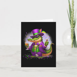 Cartão Mardi Gras Skull Top Hat New Orleans WitDoctor