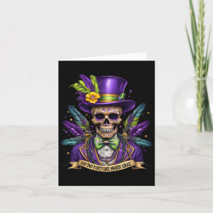 Cartão Mardi Gras Skull Top Hat New Orleans WitDoctor
