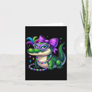 Cartão Mardigator Mardi Gras Alligator Costume Men