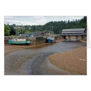 Cartão Maré baixa na Baía de Fundy em St. Martins, New
