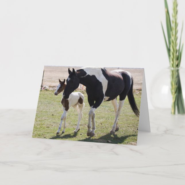 Cartão Mare e Filly Walking (Frente)