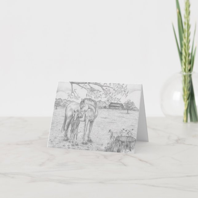 Cartão Mare e Foal (Frente)