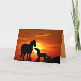 Cartão Mare e foal "Uma mãe é alguém que deve procurar."