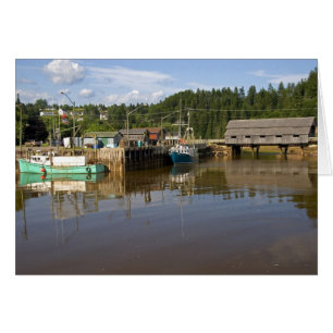 Cartão Maré média na Baía de Fundy em St. Martins, New