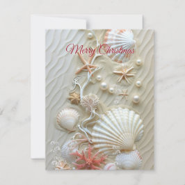 Cartão Marés e Saudações Estrela-do-Mar Coral Rosa Pérola