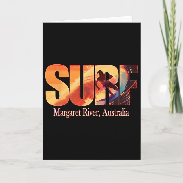 Cartão Margaret River, Australia Beach Surfing  (Frente)