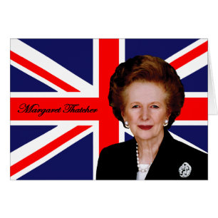 Cartão Margaret Thatcher - bandeira britânica