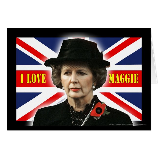 Cartão Margaret Thatcher I Love Maggie (Frente Horizontal)