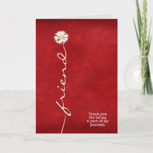 Cartão margarida com ladybugs para obrigado amigo