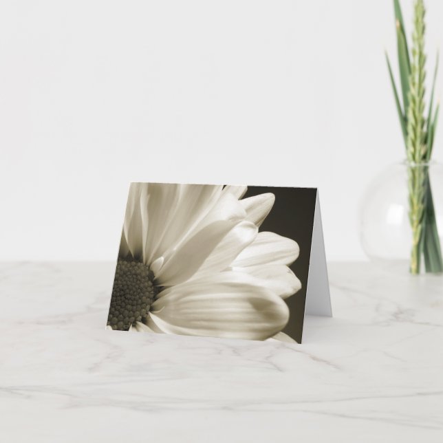 Cartão Margarida preto e branco Notecard (Frente)