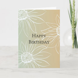 Cartão Margaridas Brancas Hortelã Pêssego Floral Aniversá