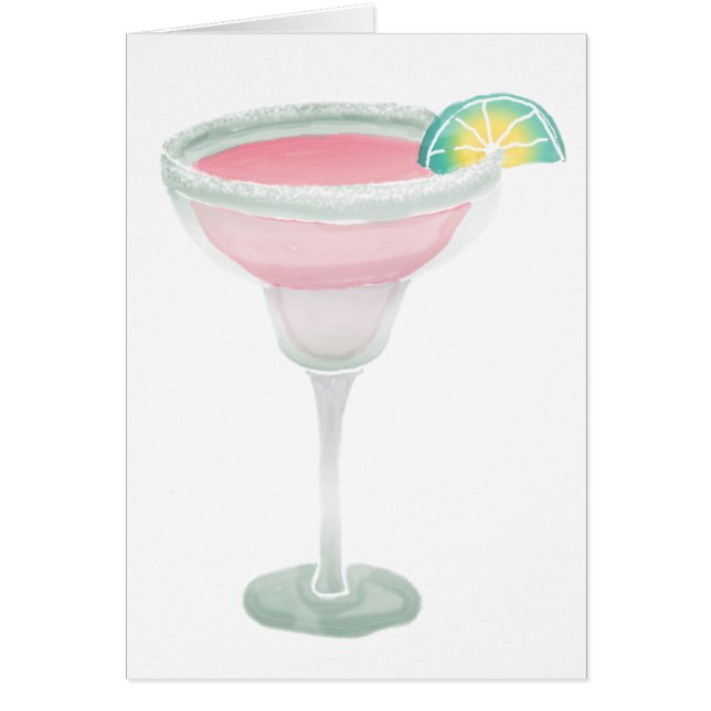 Cartão Margarita cor-de-rosa (Frente)