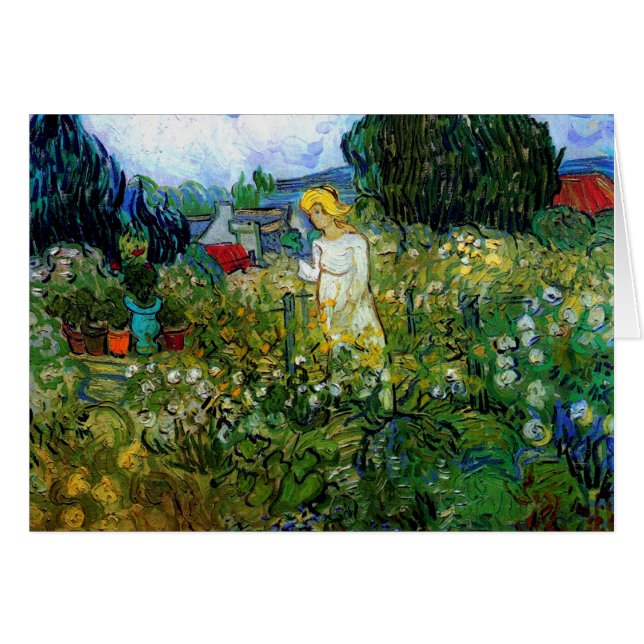 Cartão Marguerite Gachet em Jardim Van Gogh Belas Artes (Frente horizontal)