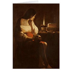 Cartão Maria Madalena com uma luz da noite, 1630-35