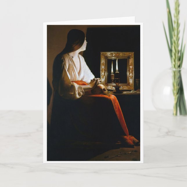 Cartão Maria Repenting, La Tour (Frente)