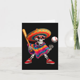 Cartão Mariachi esqueleto beisebol cinco de maio mexicano