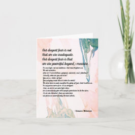 Cartão Marianne Williamson Profundo Vazio de citação do M