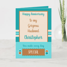 Cartão Marido Aniversário todos os dias turquesa especial