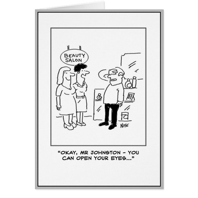 Cartão Marido com Olhos Fechados Espera para se Surpreend (Frente)