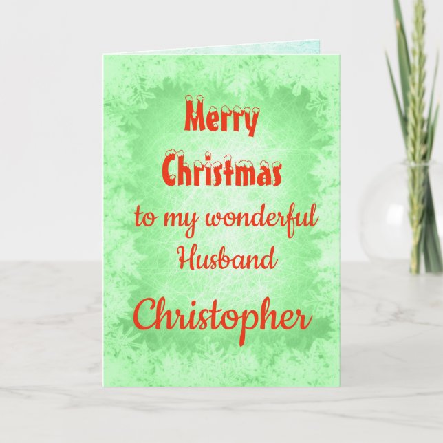 Cartão Marido de Feliz Natal Personalizado (Frente)