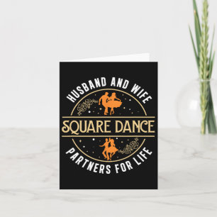 Cartão Marido E Esposa Cute Square Dancing Parceiro A Squ