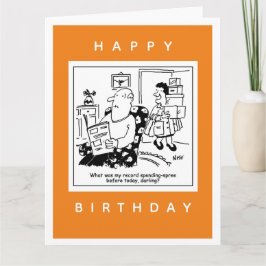Cartão Marido em choque com o Cartoon de Gasto da Esposa