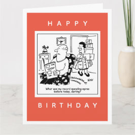 Cartão Marido em choque com o Cartoon de Gasto da Esposa