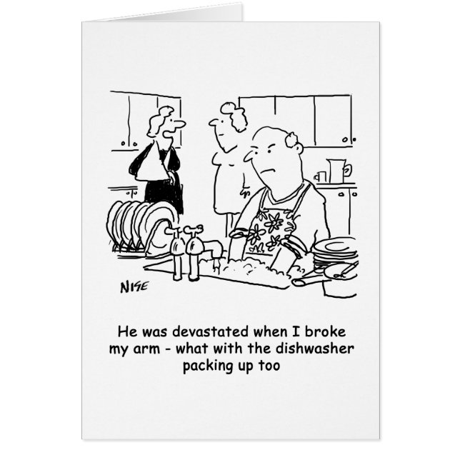 Cartão Marido lavando a louça (Frente)