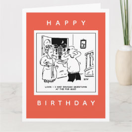 Cartão Marido não quer questionar desenho animado