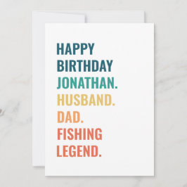 Cartão Marido Pai Lenda da Pesca Nome Personalizado Anive