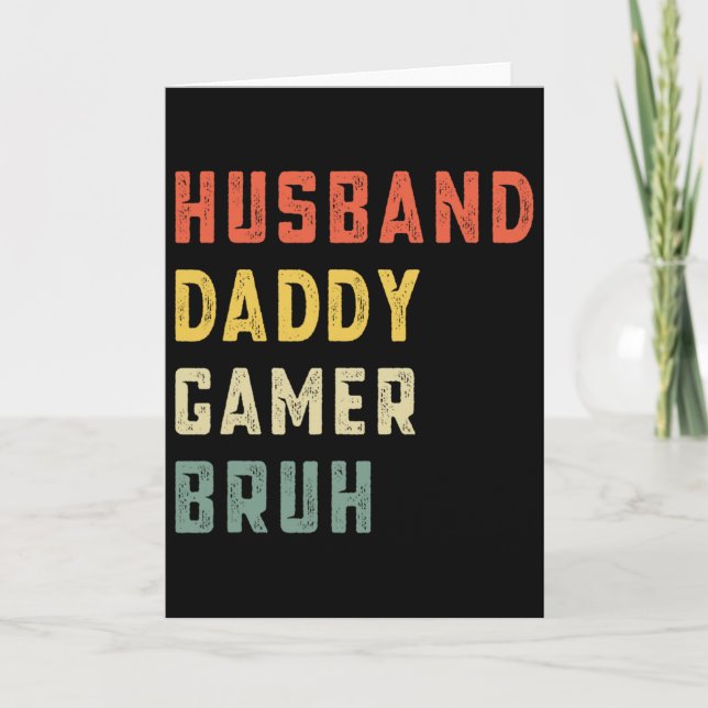 Cartão Marido Papai Gamer Bruh Dia dos Pais Vídeo Engraça (Frente)