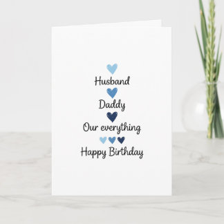 Cartão Marido Papai Nosso Tudo Família Aniversário