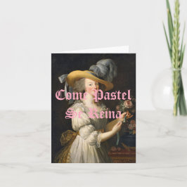 Cartão Marie Antoinette com Rosa Venha Pastel Se Reina
