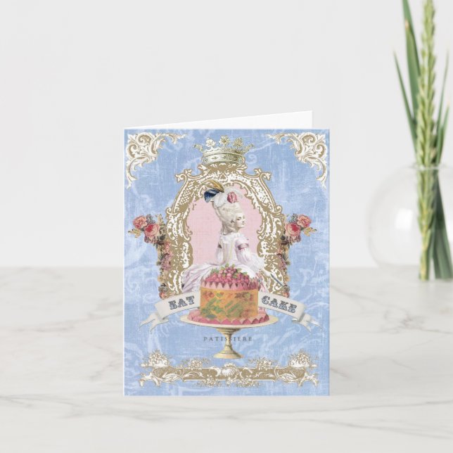 Cartão Marie Antoinette-Come o notecard do bolo… (Frente)