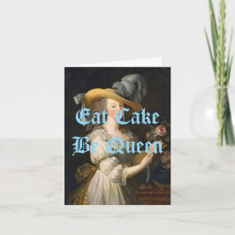 Cartão Marie Antoinette Eat Cake Be Queen Blue Texto