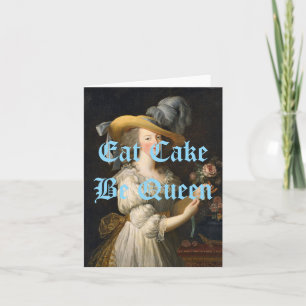 Cartão Marie Antoinette Eat Cake Be Queen Blue Texto