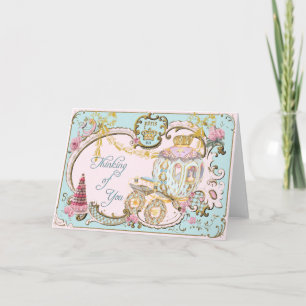 Cartão Marie Antoinette "Thinking of You" Rose Card